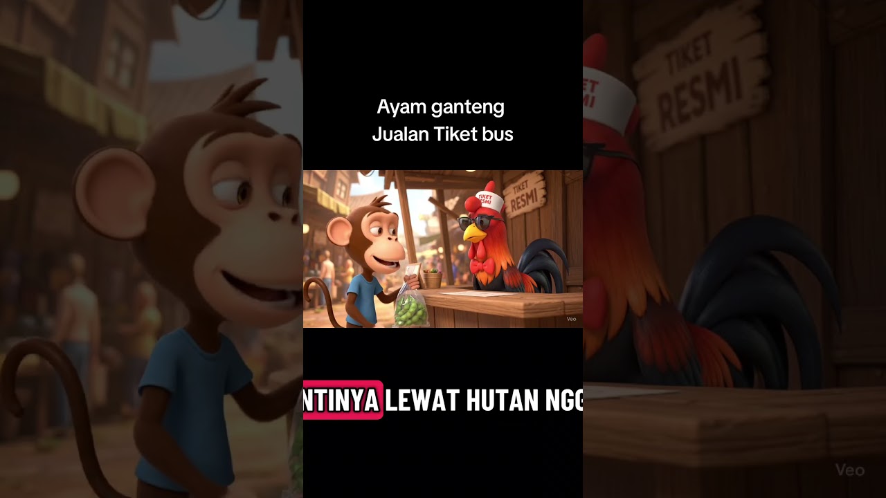 amAyam ganteng Jual tiket Bus. vidio lucu si Ayam sama monyet. #moyetvital #tiketbus #sewabuswisata
