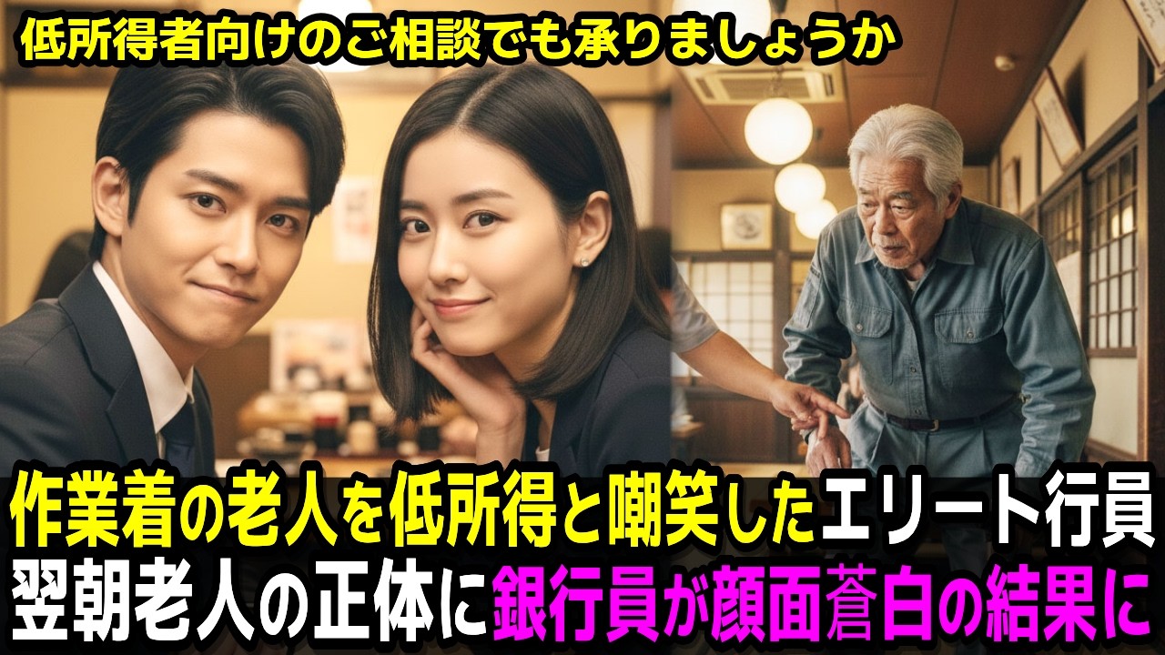 【スカッと】作業着の老人を嘲笑したエリート若手銀行員。男性の正体を知ったときにはもう遅かった