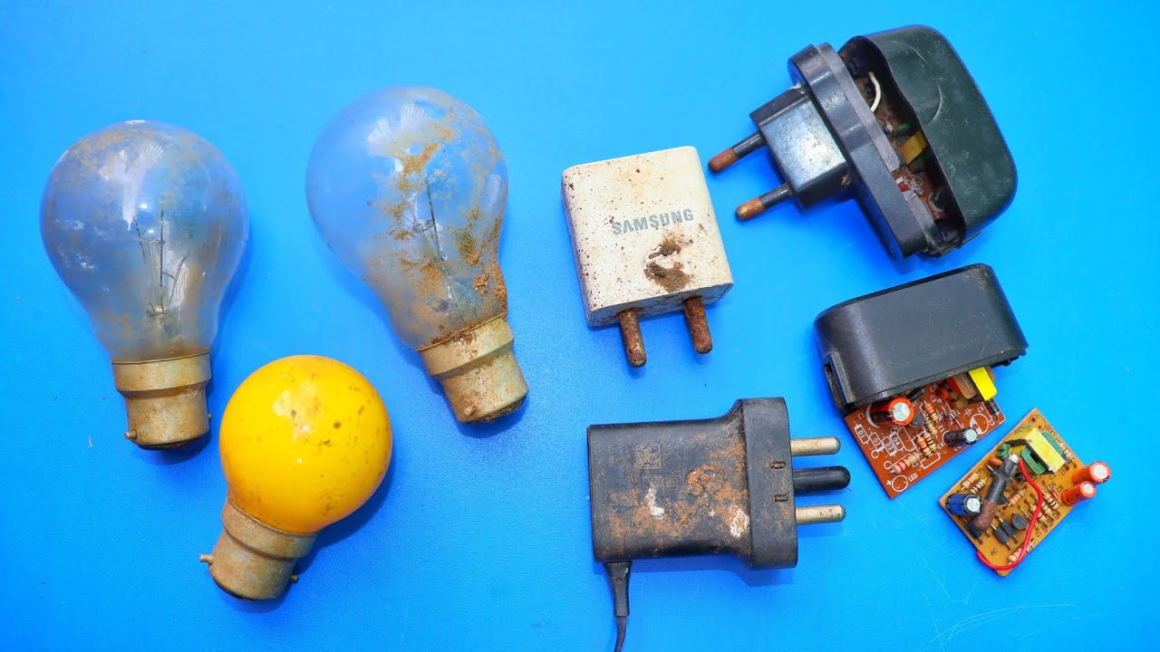 Awesome uses of Old Light Bulb and Mobile Charger | Home decoration