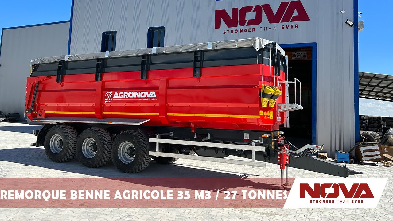 REMORQUE BENNE AGRICOLE 35 M3 / 27 TONNES