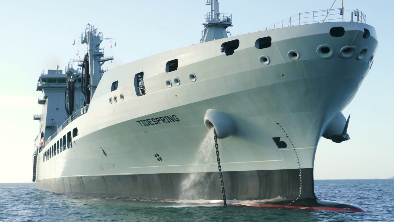 Arrival of RFA Tidespring in Falmouth