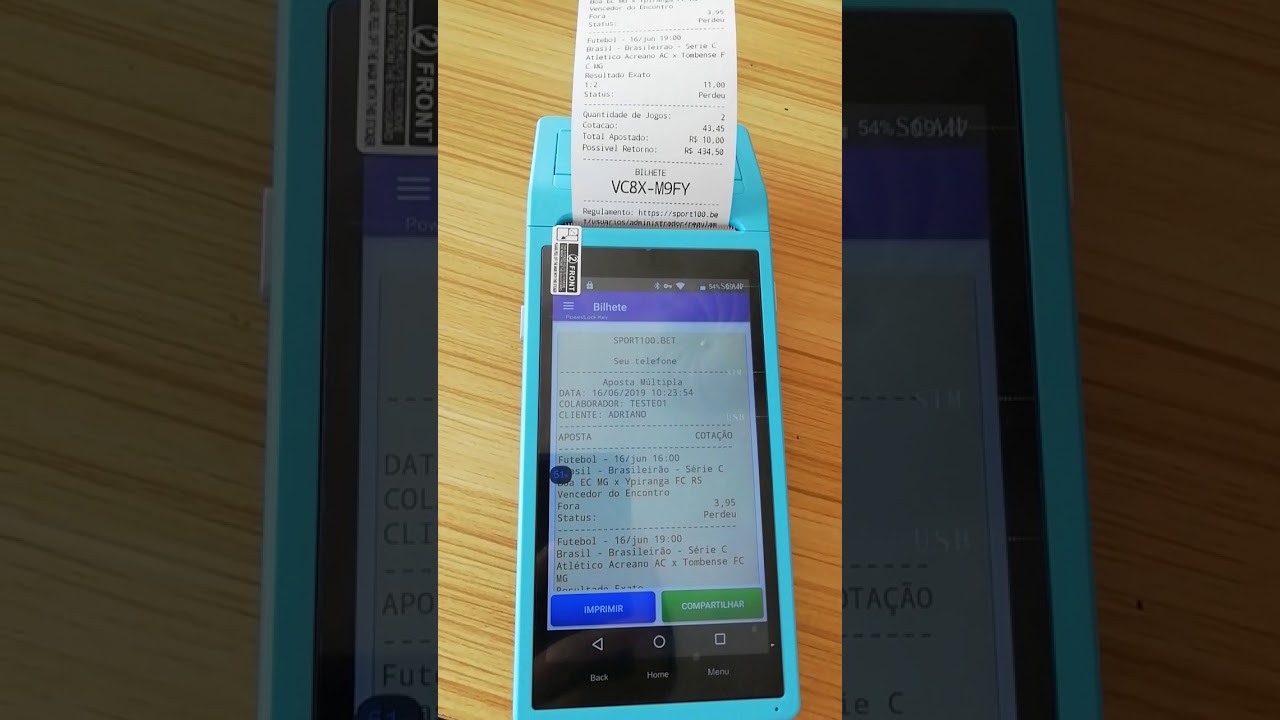 handheld mobile android pos terminal with printer for lottery industry