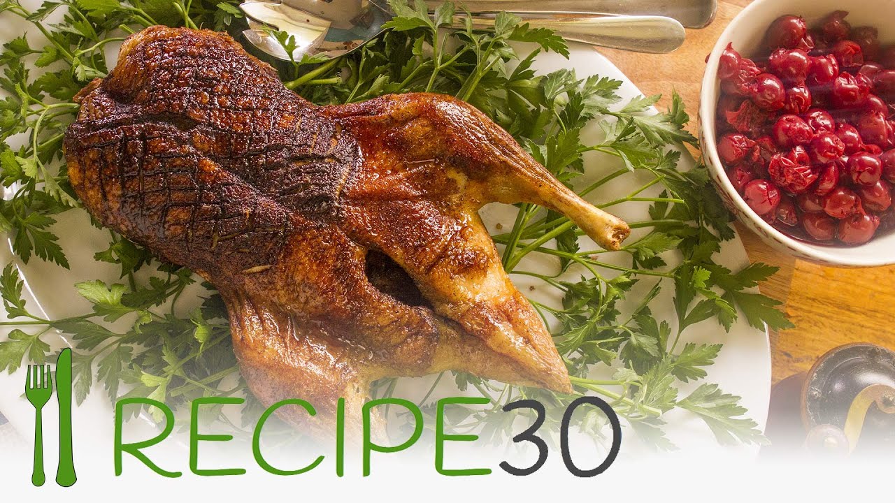 Best roast duck ever!  WITH CHERRIES - By www.recipe30.com