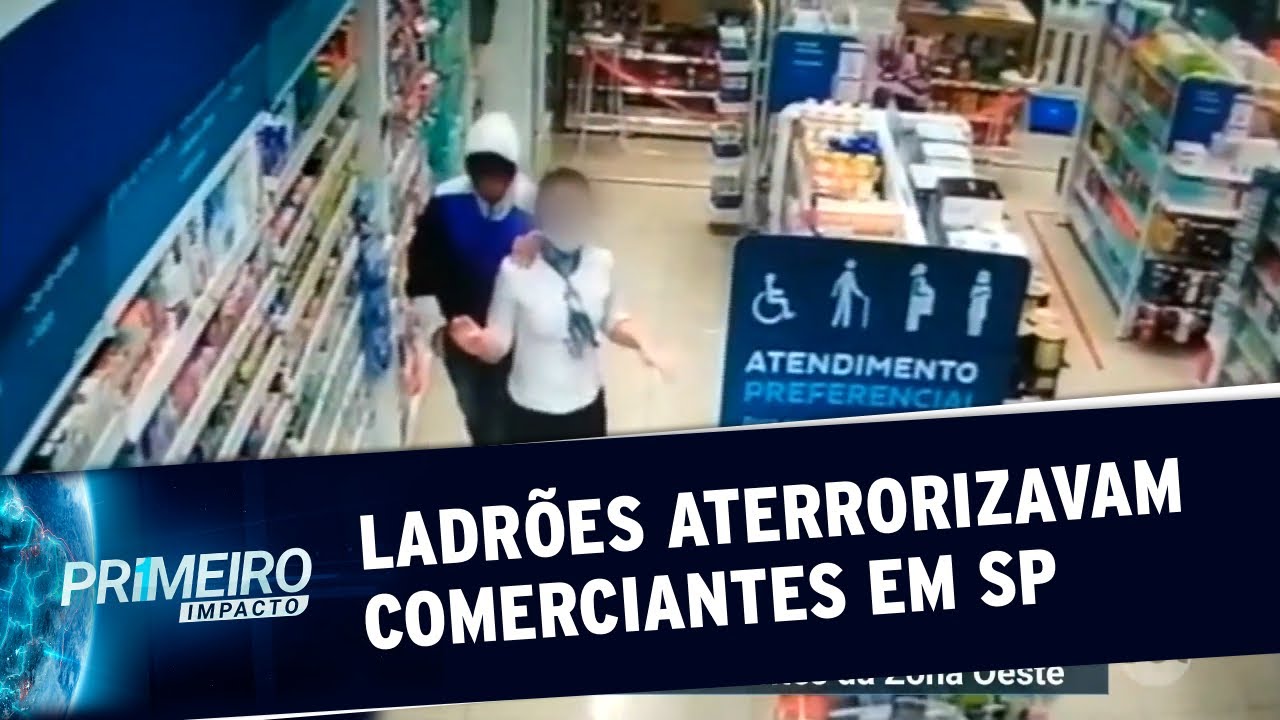 Bandidos são presos em flagrante durante assalto em farmácia de SP | Primeiro Impacto (25/05/20)