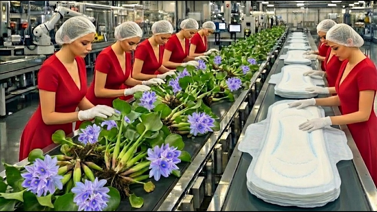 How Sanitary Pads Are Made from Water Hyacinth | Inside a Modern Factory (Full Process)