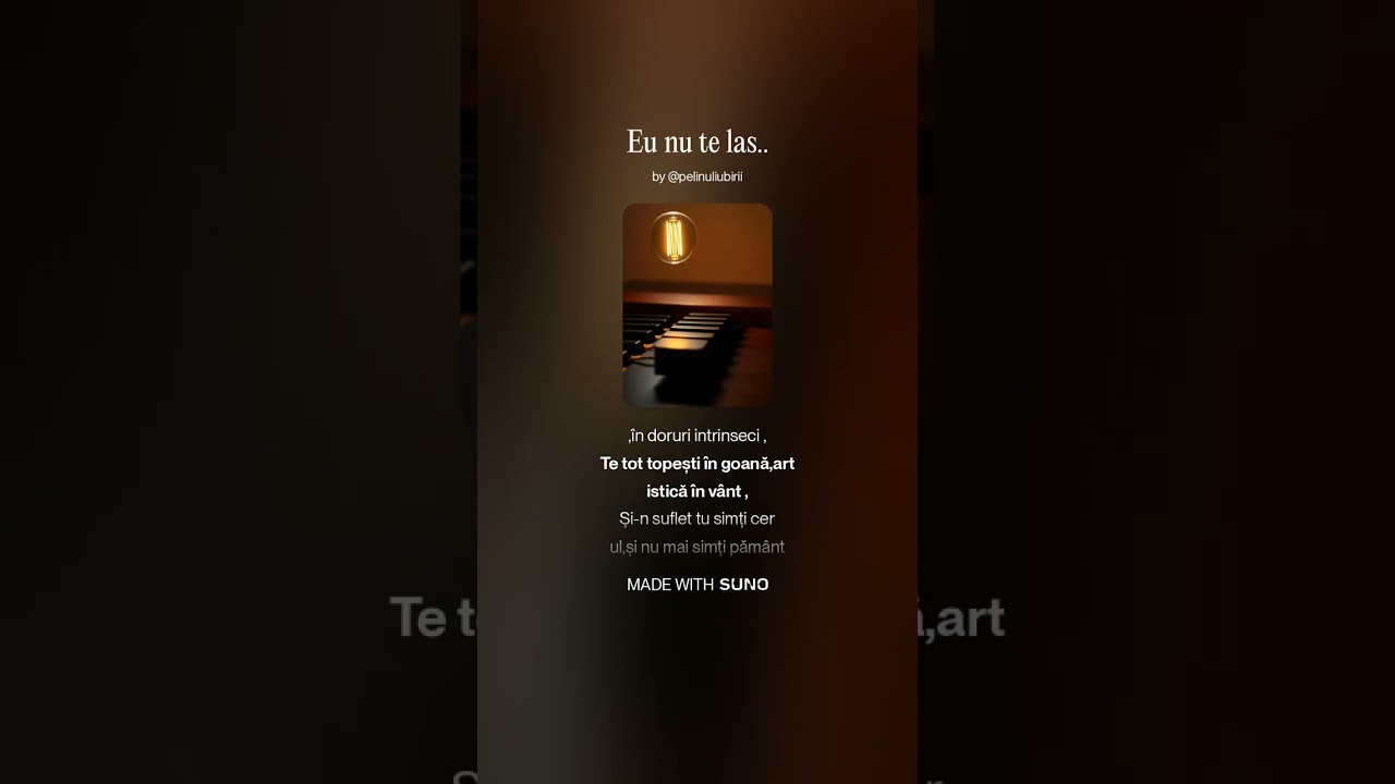 Eu nu te las (Versuri: Diaconu Liviu Aurel) Muzica: SUNO