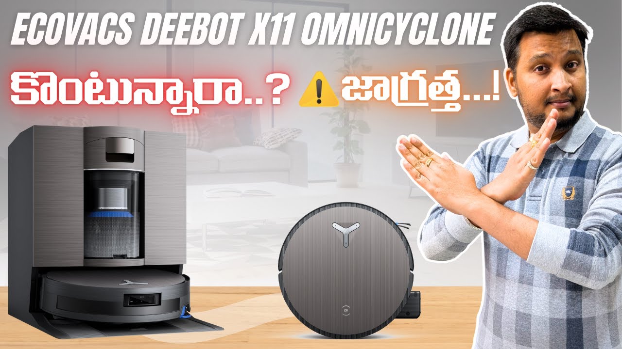 ECOVACS DEEBOT X11 OmniCyclone Telugu Review | Cleaning Test + Cons Explained with Big AI Problem