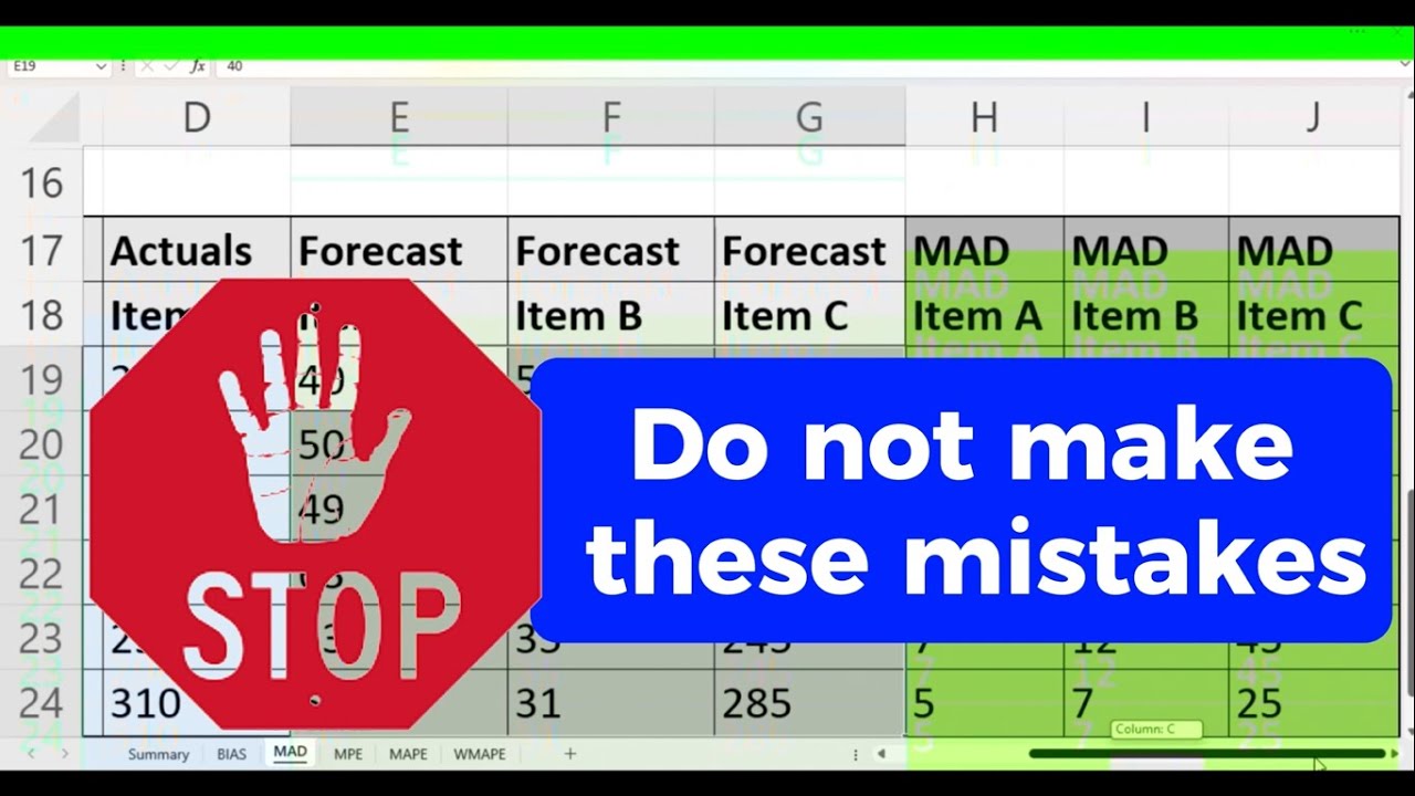 Forecast Accuracy Metrics | Don't make these mistakes while applying | BIAS MAD MPE MAPE WMAPE