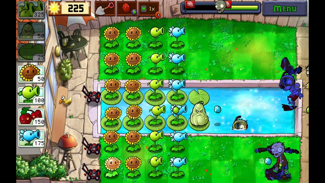 Plants vs Zombies (Pool) Level 3