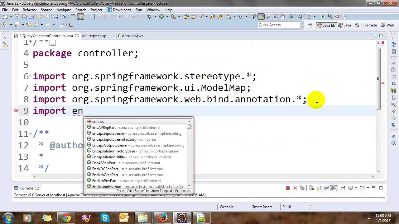 JQuery Validation and Spring MVC Framework