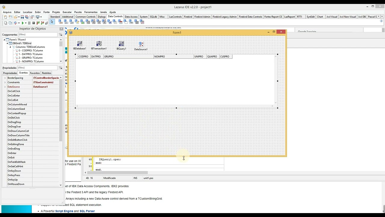 IBX   COMPONENTES FIREBIRD NO LAZARUS - LAZARUS 2.2.0