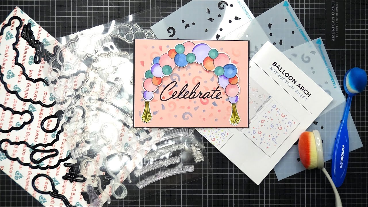 Diamond Press Balloon Arch Stamps & Dies Review Tutorial! So Fresh & Fun for Celebratory Cards!