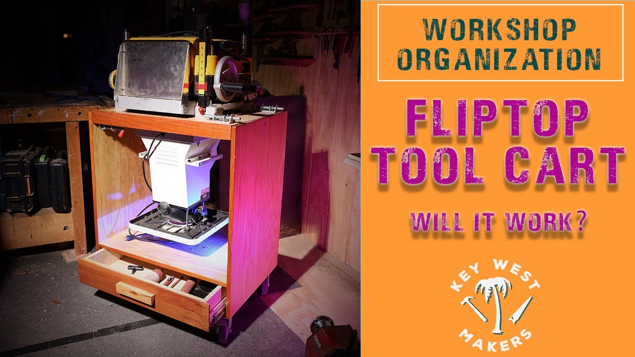 Flip Top Tool Cart - With Hidden Flip Mechanism (Workshop Organization)