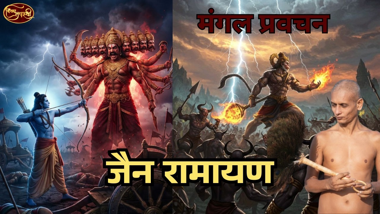 जैन रामायण में रावन और लक्ष्मण का युद्ध || आचार्य श्री 108 सुन्दरसागर जी महाराज ||   (जयपुर)