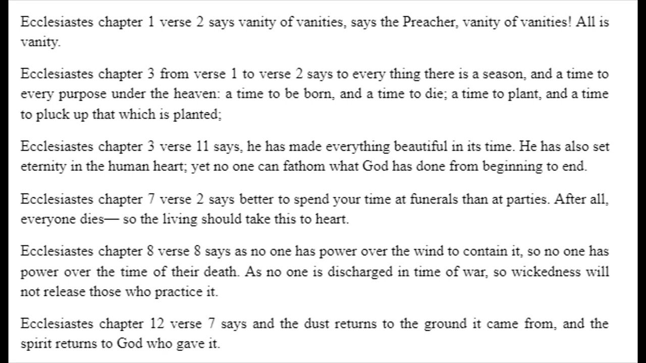 Preparing for eternity verses