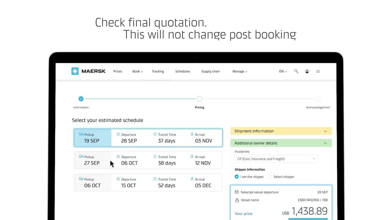 Less than Container Load: How to book your shipment online