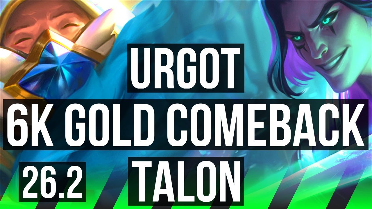URGOT vs TALON (JGL) | Fleet Footwork, 6k gold comeback | KR Master | 26.2