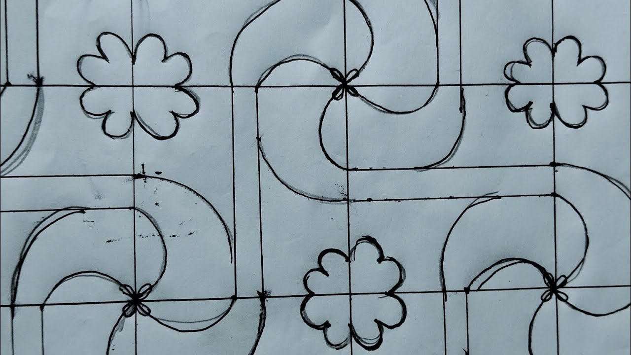 কাগজে নকশিকাঁথা আঁকার ডিজাইন। Nokshi Katha design in paper.#nokshikathadesign.#নকশিকাথা,