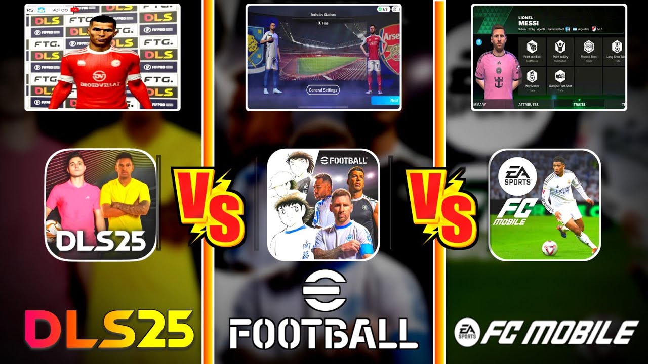DLS 25 Vs eFootball Vs FC Mobile | FULL GAMES COMPARISON! A-Z 🔥