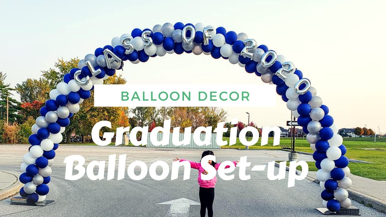 Graduation Balloon Arch Set-up using Aeropole System Kit | Balloon Decor in 4k