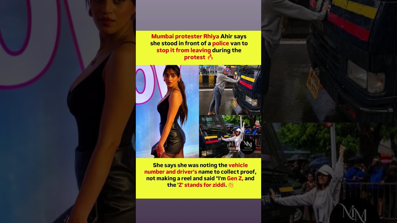 🔥 Gen Z Girl Stands in Front of Police Van! 😱 #shorts #protest #genz #viral