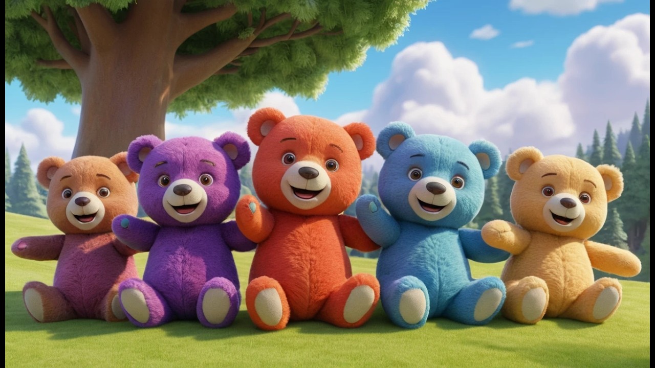 Six Little Teddy Bears Roll Roll Roll | Soft Bedtime Songs & Nursery Rhymes
