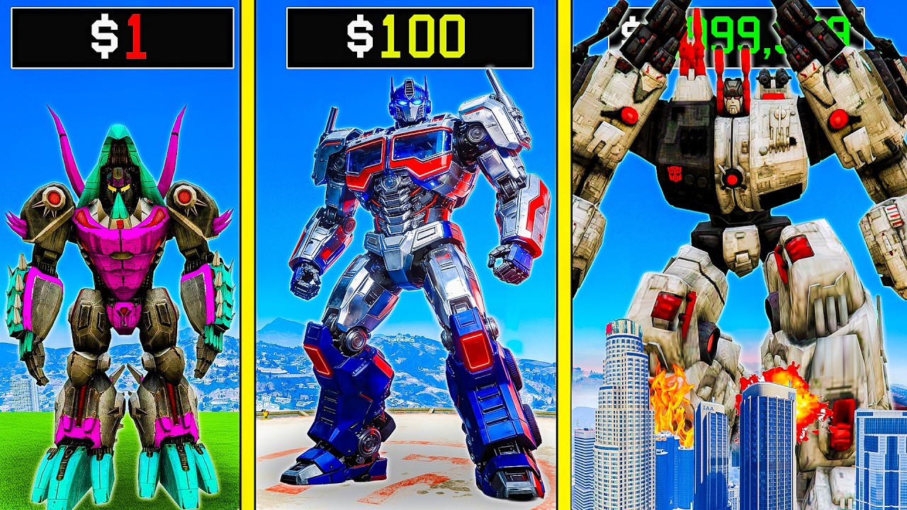 $1 TRANSFORMER to $100,000,000 GOD TRANSFORMERS in GTA 5!