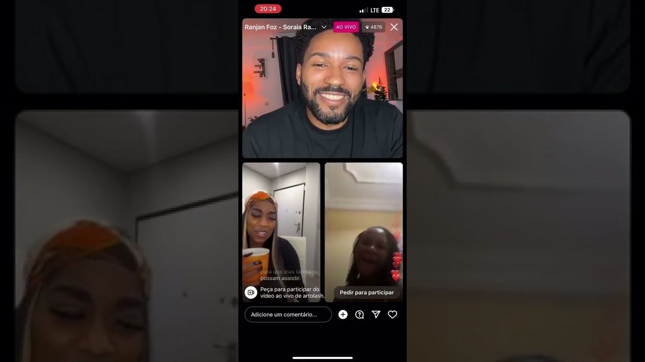 Soraia Ramos sã djobe namorado na live de Carlos  #ranjamfoz