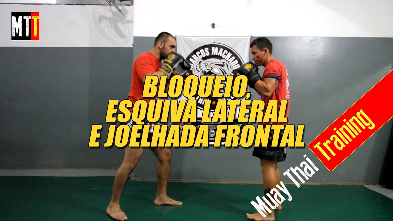 Bloqueio, Esquiva Lateral, Hook e Joelhada Frontal - Muay Thai Training - (Prof.º Marcos Machado)