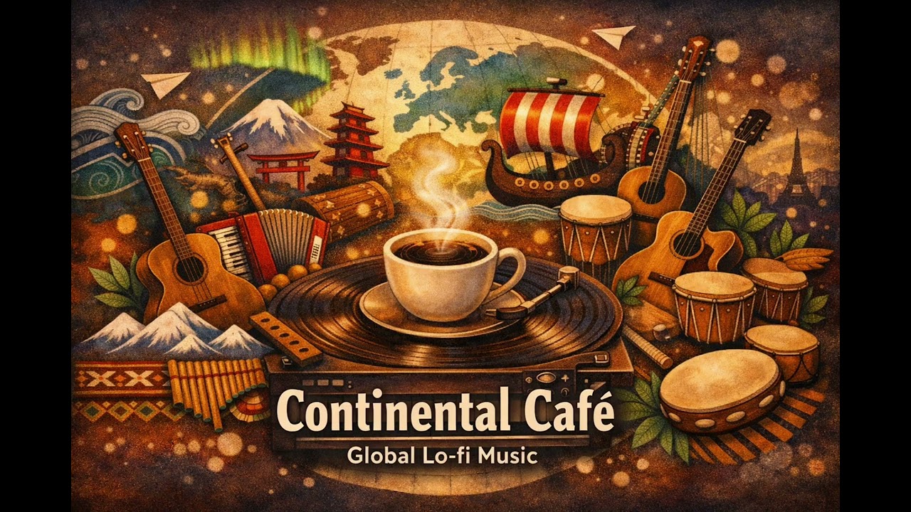 Continental Café: Global Lo-fi Music | Study, Chill & World Fusion
