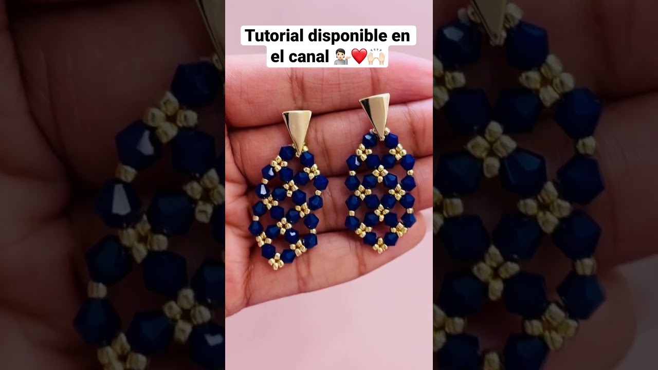 Aprende c&oacute;mo hacer estos lindos aretes , video completo en mi canal. #shorts #bisuteria #aretes #diy