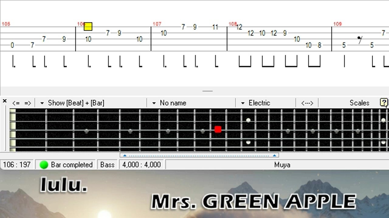 lulu. / Mrs. GREEN APPLE / ベース [TAB] Bass