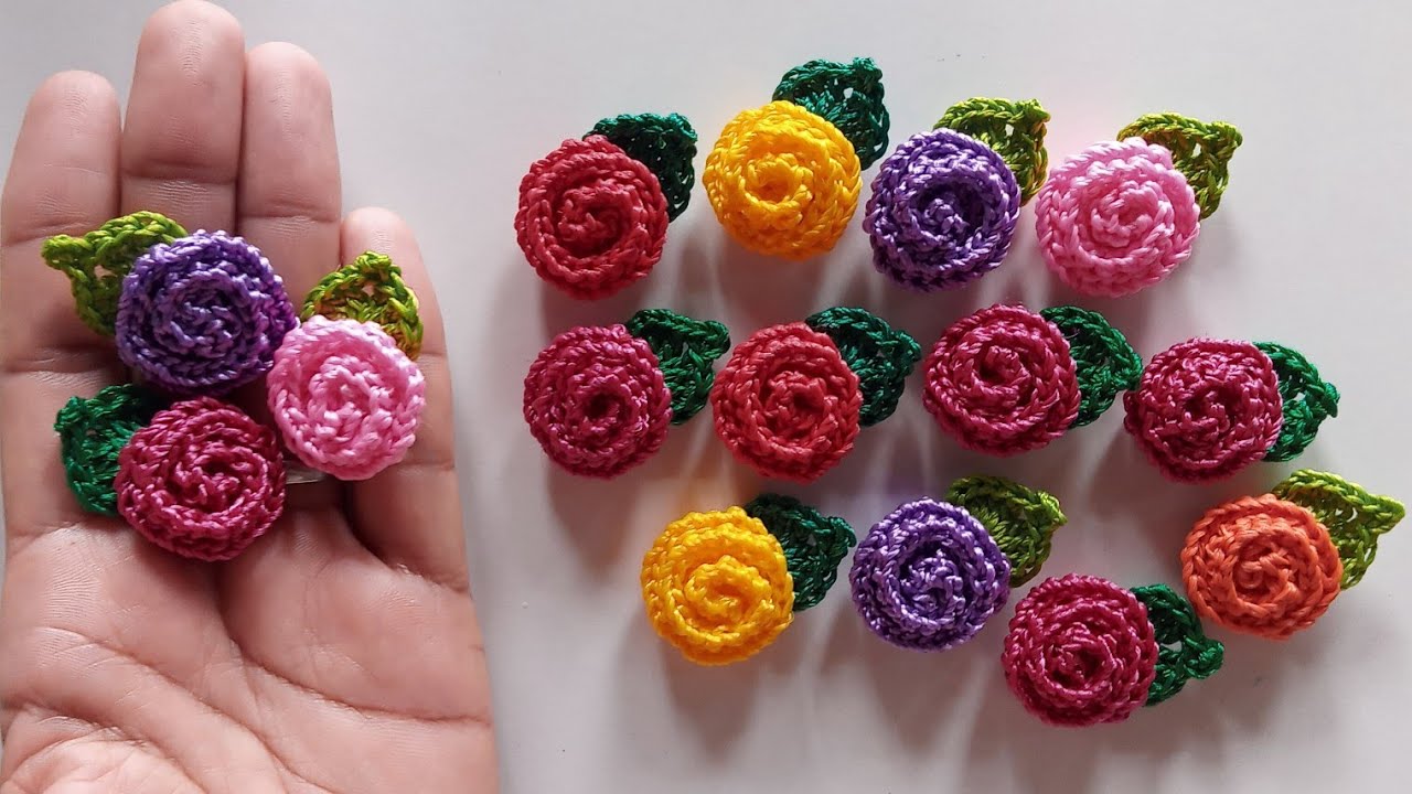 ROSINHAS DE CROCHÊ PARA APLICAÇÃO/PASSO A PASSO -valdenete crochê 🌹🌸