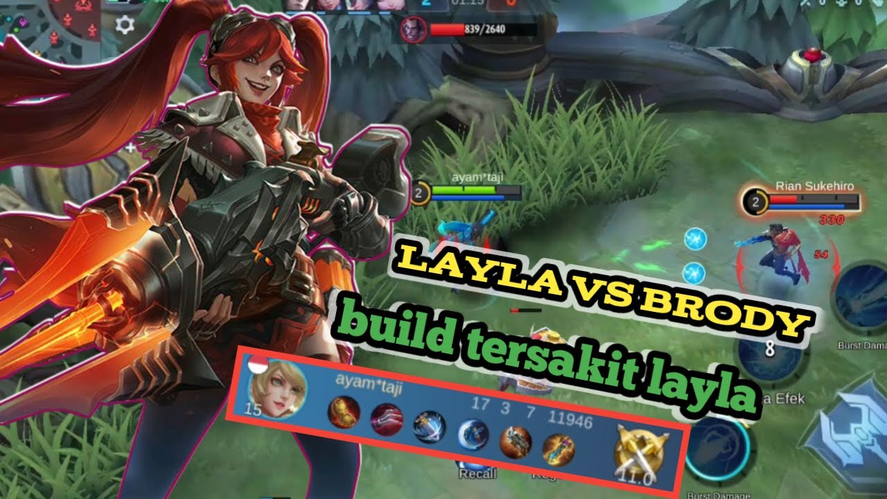 Layla vs brody build tersakit layla#mobilelegends
