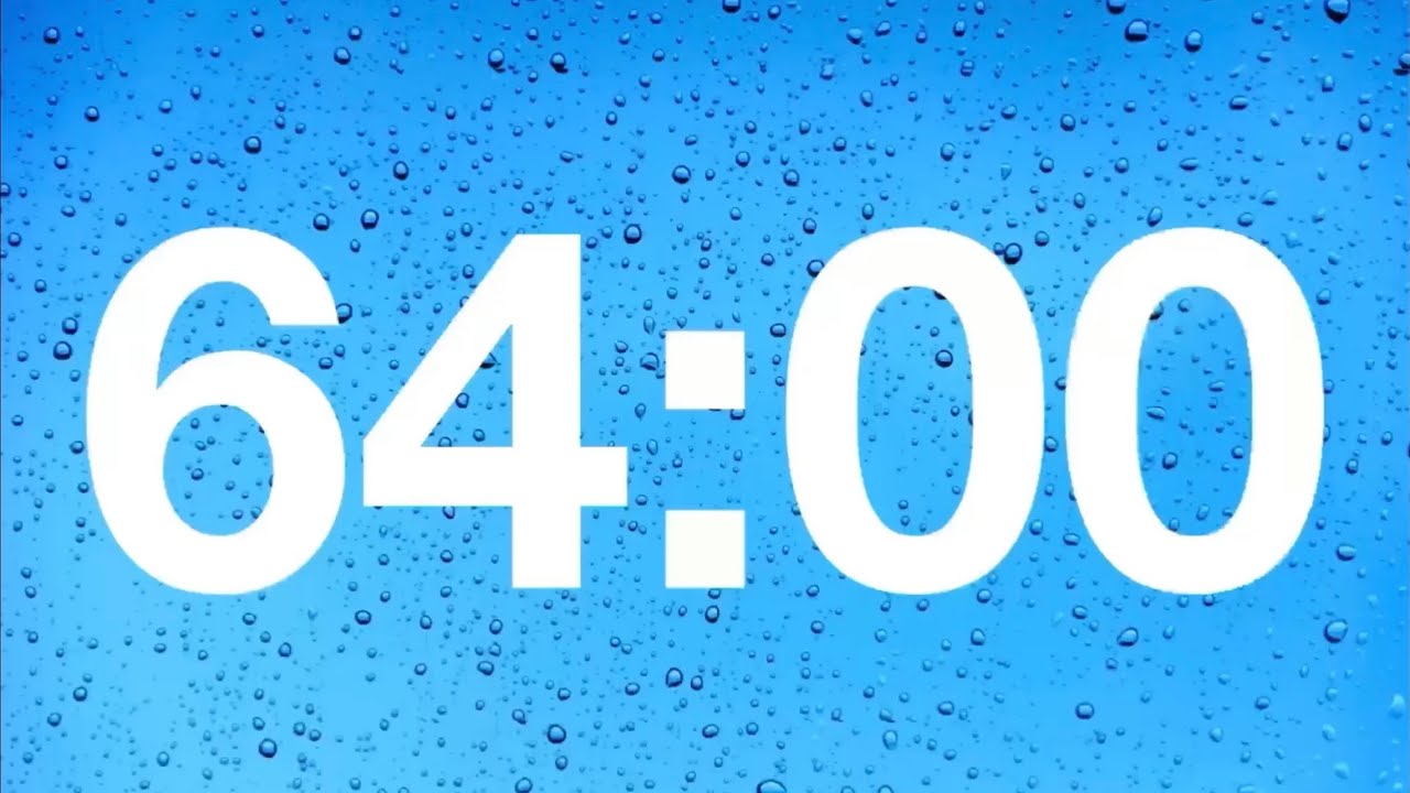timer -64 minute countdown with rain sound