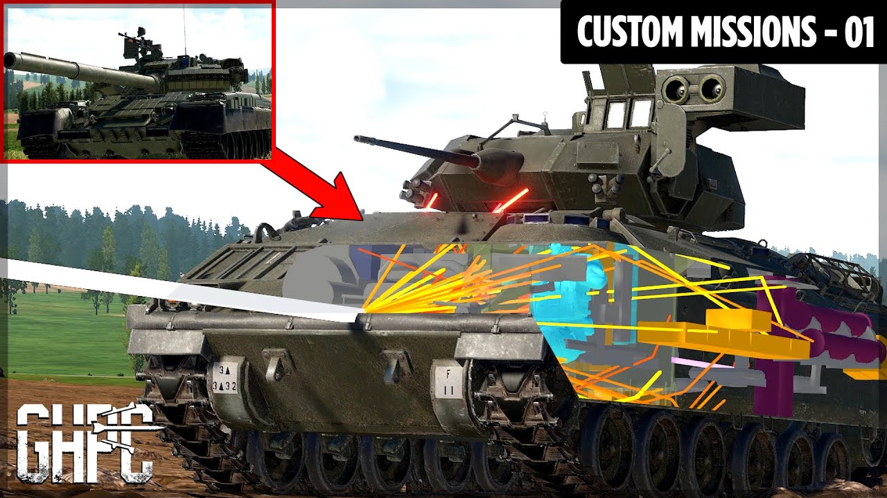 GHPC Mods: T-80BV vs M3A2 Bradley & Leopard 1A4 (Custom Missions 01)