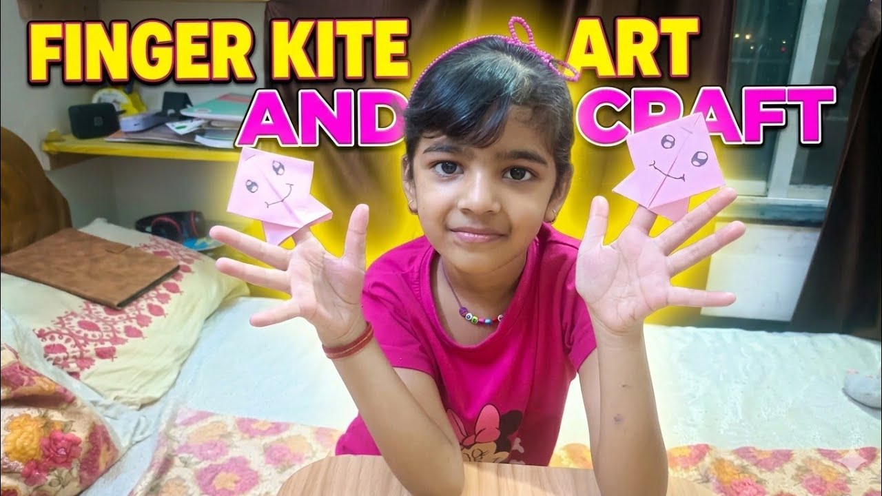 Diy Finger Kite| Art And Craft| Origami Paper Craft| Anishka The Creative Rockstar #Anishka #art