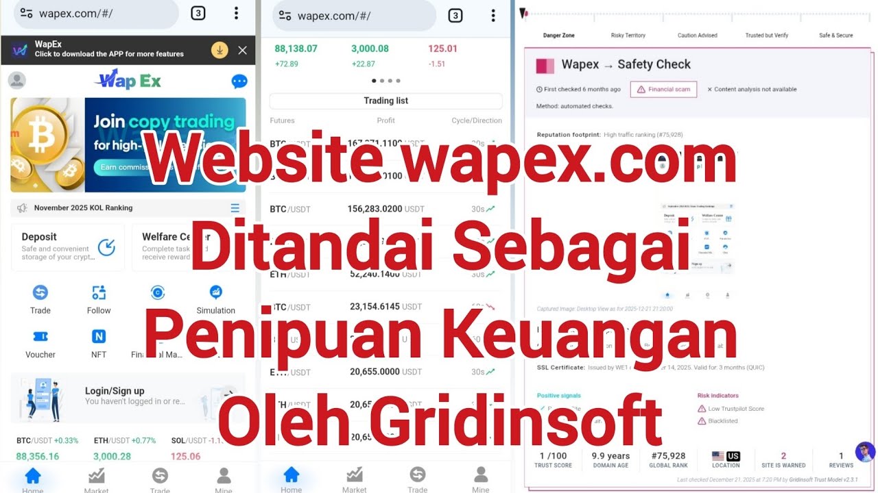 Wapex Ditandai Sebagai Penipuan Keuangan Oleh Gridinsoft !