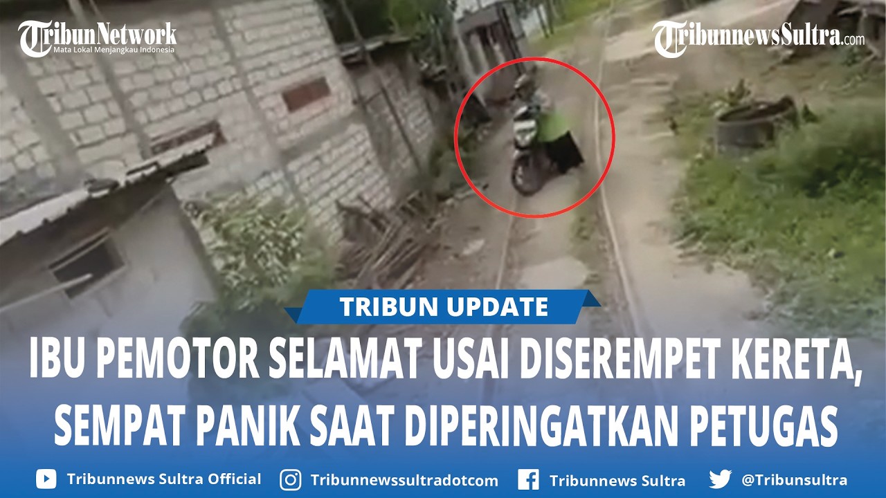 Ibu ibu Bawa Motor Selamat usai Terserempet Kereta, Panik saat Diingatkan Petugas Sudah Sepuh
