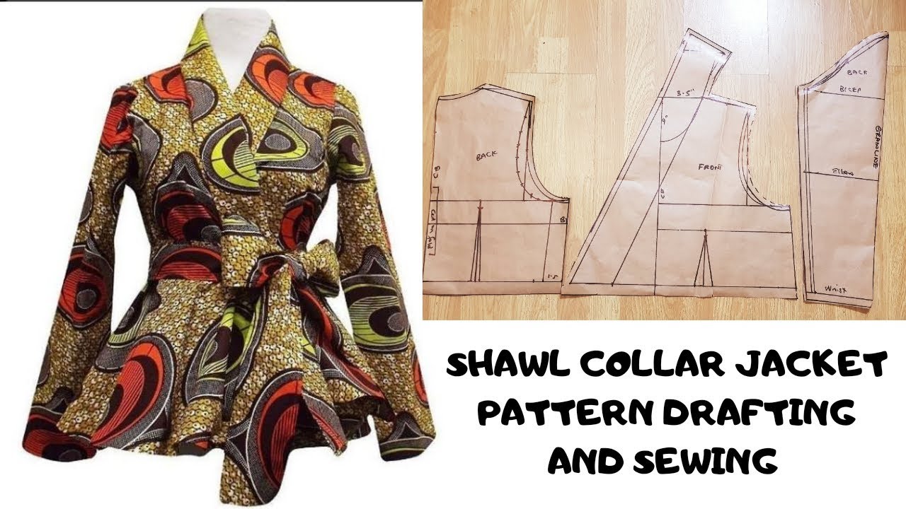 How to make a Shawl Collar Jacket with Peplum | Women's Jacket/Blazer | Pattern drafting | Collar