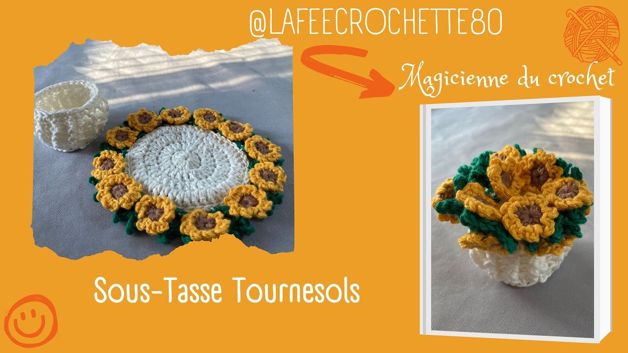 Tuto Crochet : Sous-tasse Roses