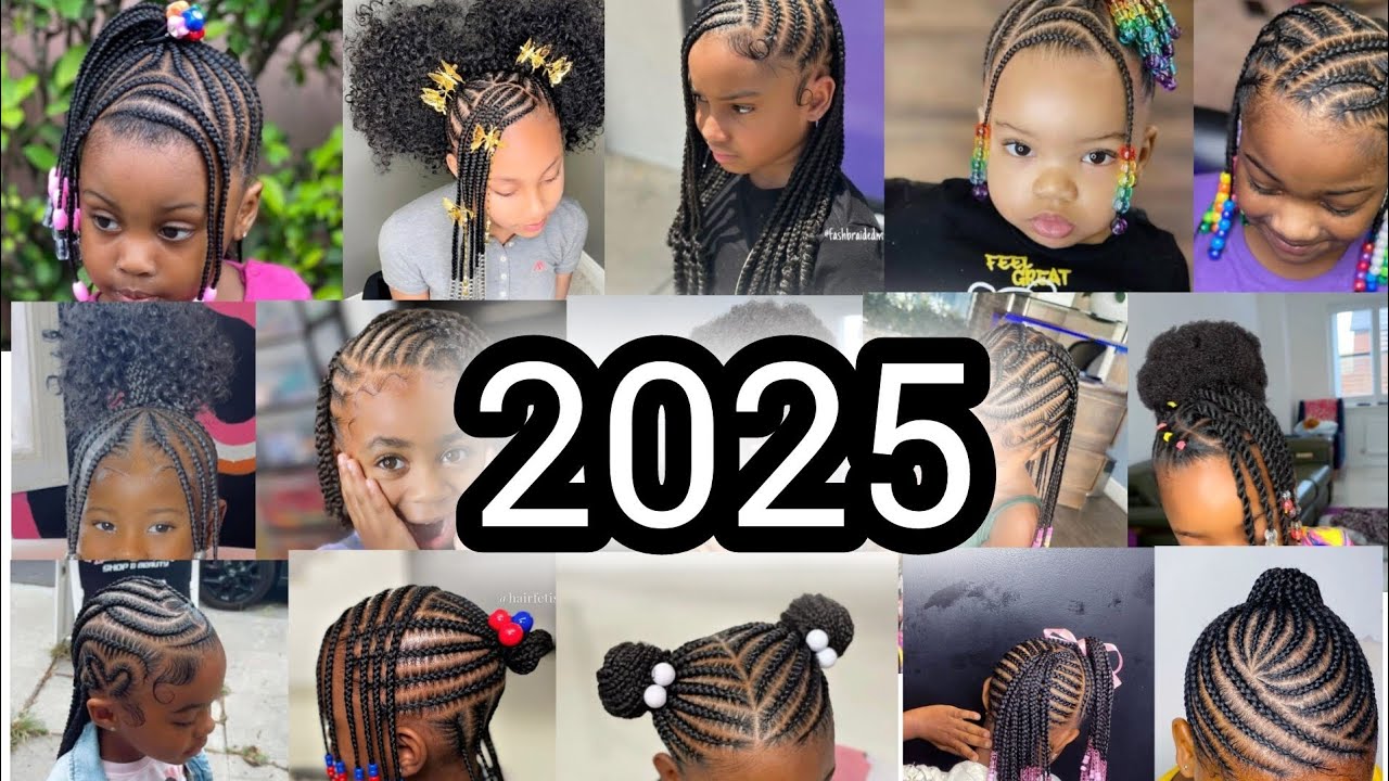 💯 2025 Cute & Adorable kids Hairstyles | Cornrow Braids Hairstyles for Little Girls | 