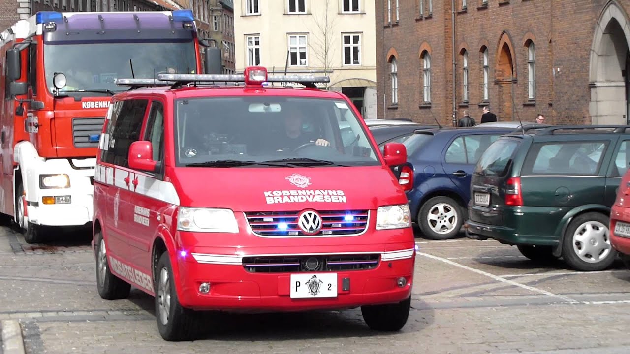 officer vehicle p2 + pump r8 + ladder s18 in copenhagen