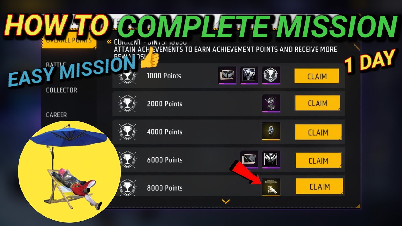 How To Complete Achievement Mission In 1 Day 🤫 | Free Fire Achievement Easy Mission | Free Emote 