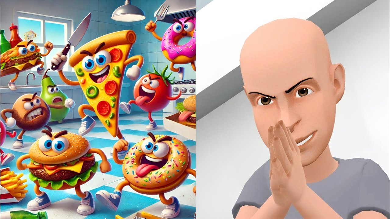 classic caillou starts a Food Fight/ grounded