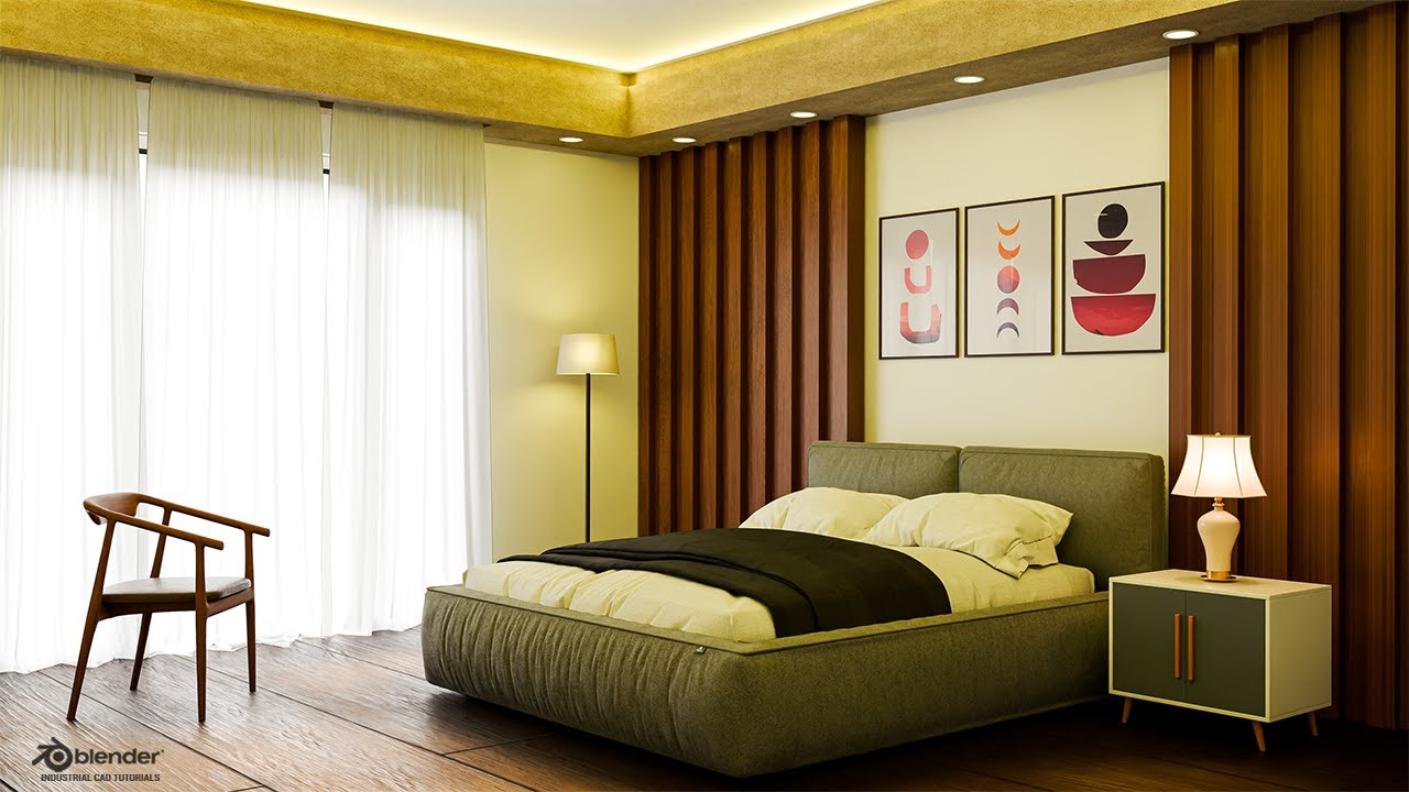 3D Modern Bedroom - Interior Visualization Scene in Blender || Architectural Visualization