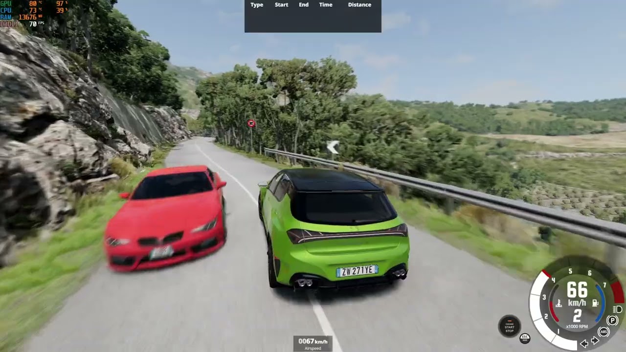 BeamNG Benchmark on Ryzen 7 5700x + Nvidia GTX 1070