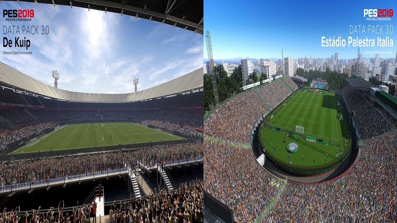 PES 2019 Data Pack 3.0 - New Stadium | De Kuip & Est&aacute;dio Palestra It&aacute;lia
