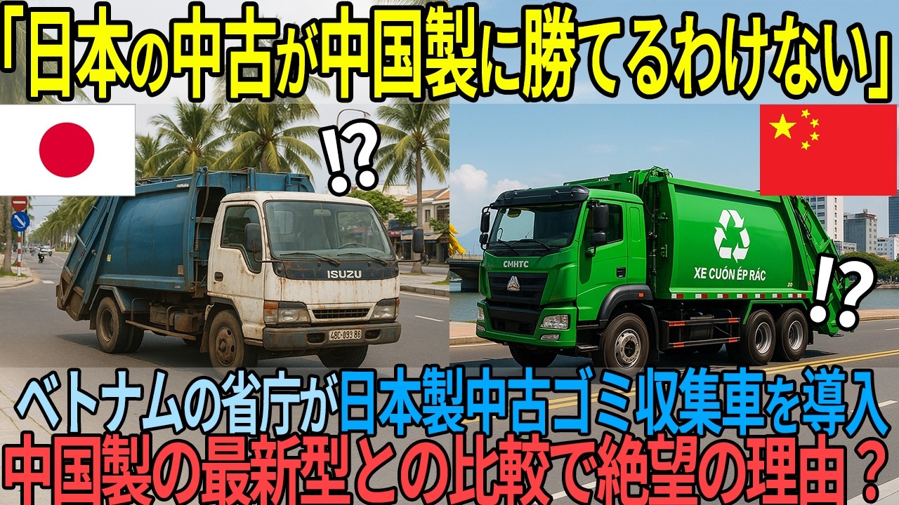 「日本製に負けるわけないだろ？」ベトナム行政が最新中国製ゴミ収集車と日本製の20年落ち中古ゴミ収集車を導入した結果...【海外の反応】