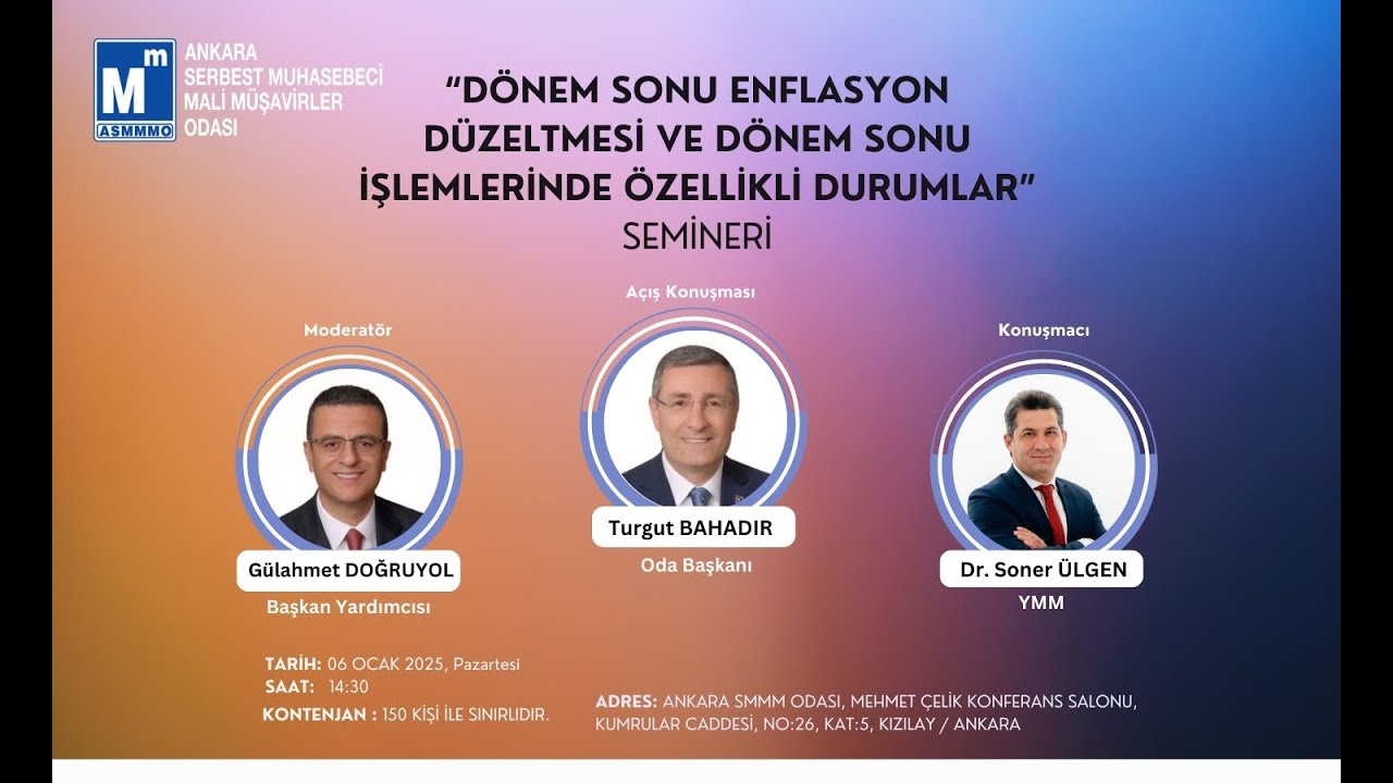 DÖNEM SONU ENFLASYON DÜZELTMESİ VE DÖNEM SONU İŞLEMLERİNDE ÖZELLİKLİ DURUMLAR